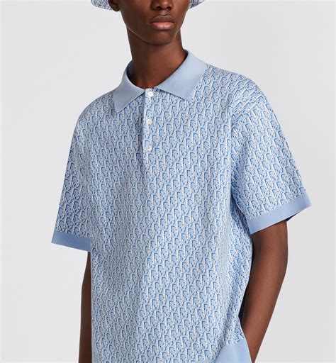 dior oblique polo shirt|Dior Oblique Polo Shirt Blue Cotton Jacquard .